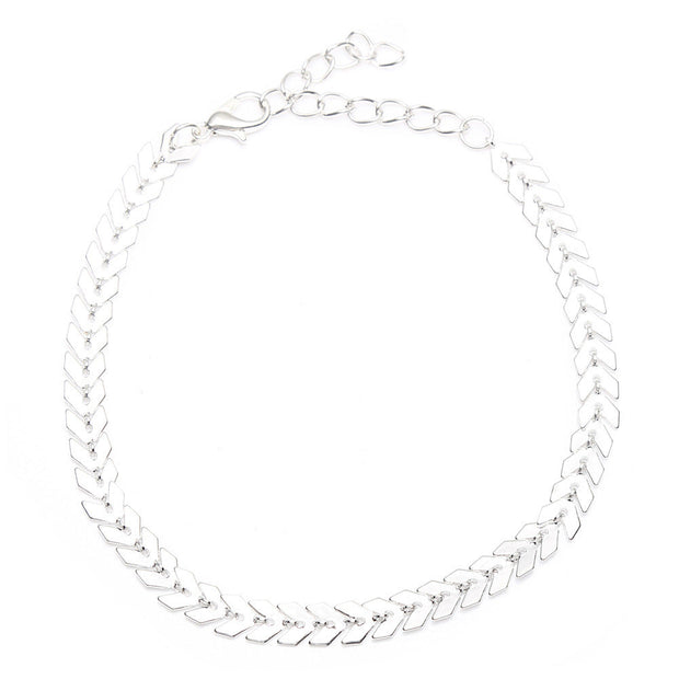 Aircraft chain fishbone anklet