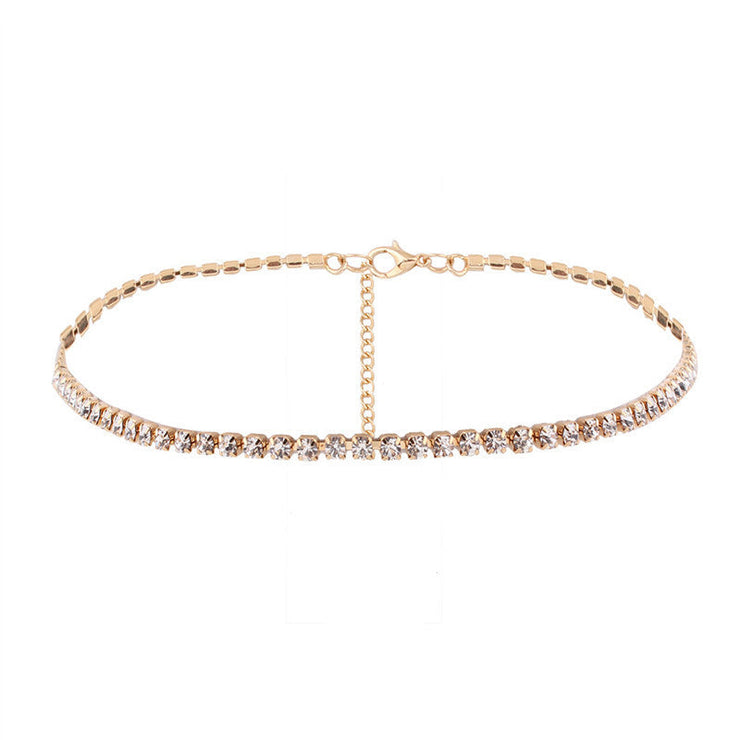 Necklace Short Choker Necklace Jewelry for Women Christmas Crystal Necklace Gold Plated Necklace Silver-plated