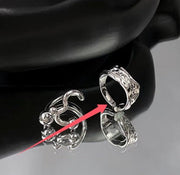 Liquid Irregular Pleated Couple Ring Female Niche