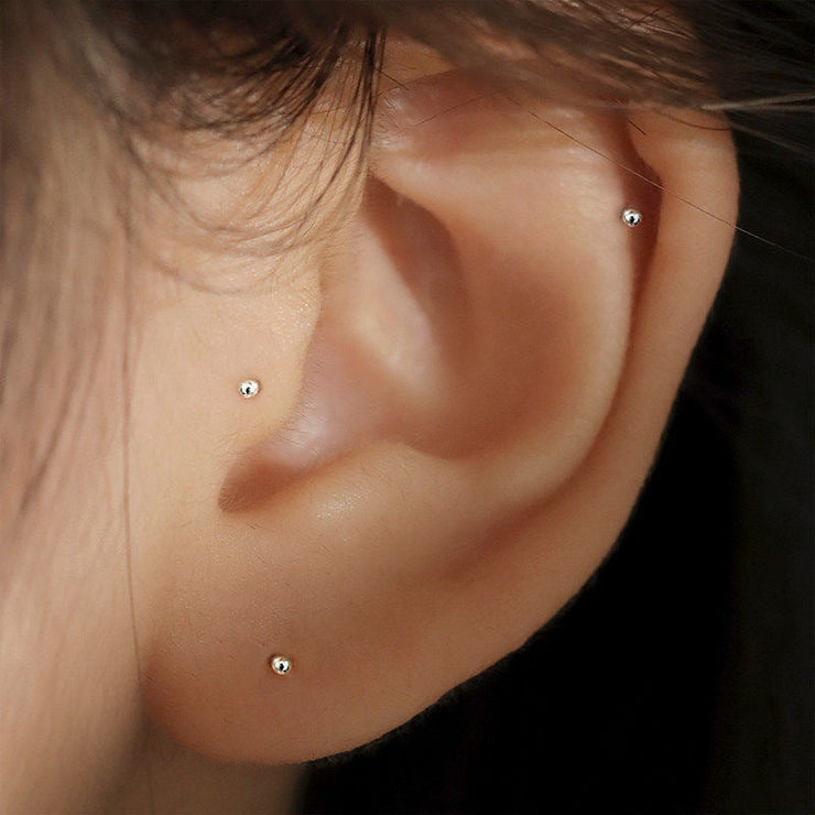 925 Silver Plated Pierced-ear-caring Ear Studs Women